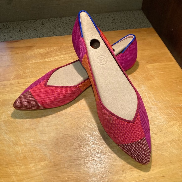 New Rothy's Point Metallic Pomegranate Flats Women's 10 - Picture 1 of 9